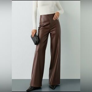 Commense Chocolate Wide-Leg Pants